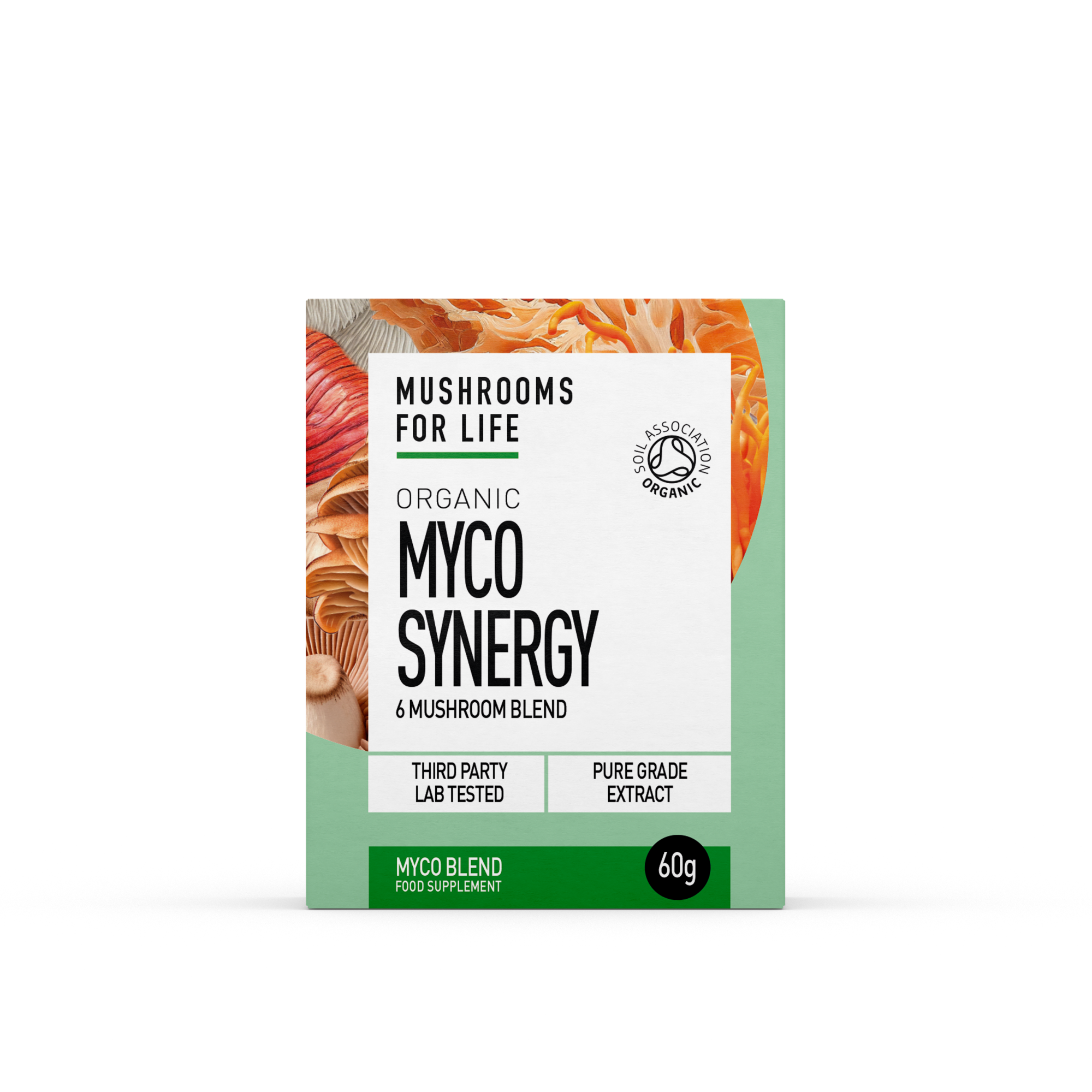 Organic myco synergy extract powder 60g mushrooms for life